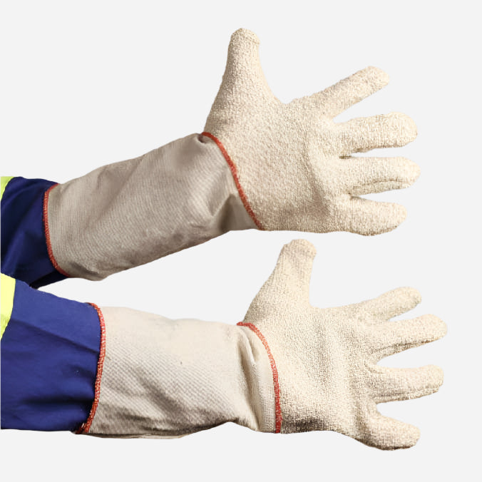 GRANGE DUAL-LAYER TERRY TOWELLING COTTON GLOVE - CANVAS CUFF 20CM