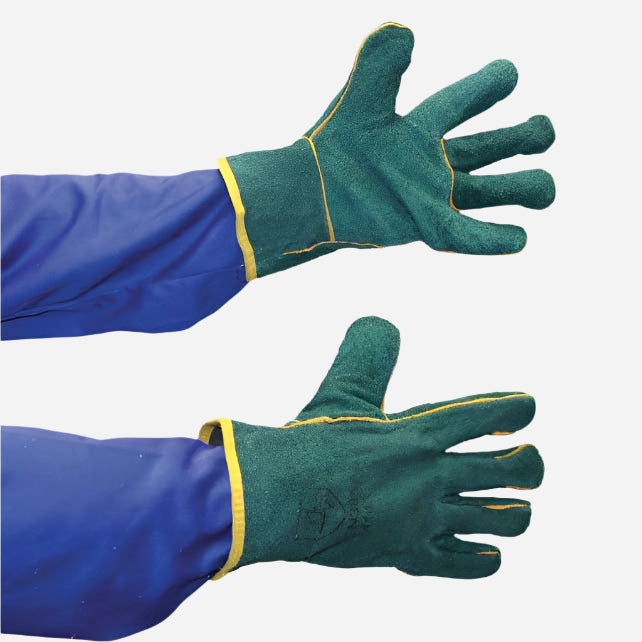 GRANGE GREEN LINED LEATHER GLOVE - WRIST LENGTH