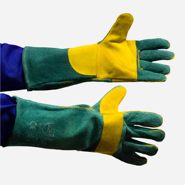 GRANGE GREEN LINED REINFORCED PALM LEATHER GLOVE - ELBOW LENGTH
