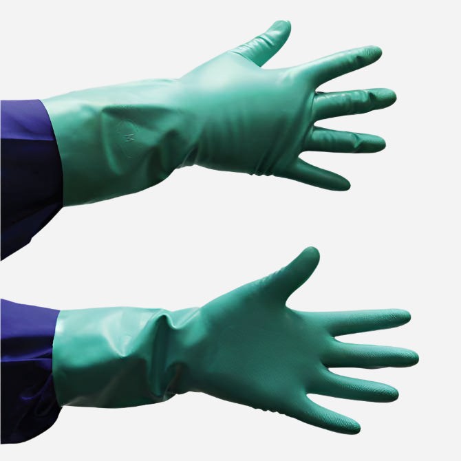 GRANGE TEXTURED NITRILE CHEMICAL GLOVE - GREEN 30CM