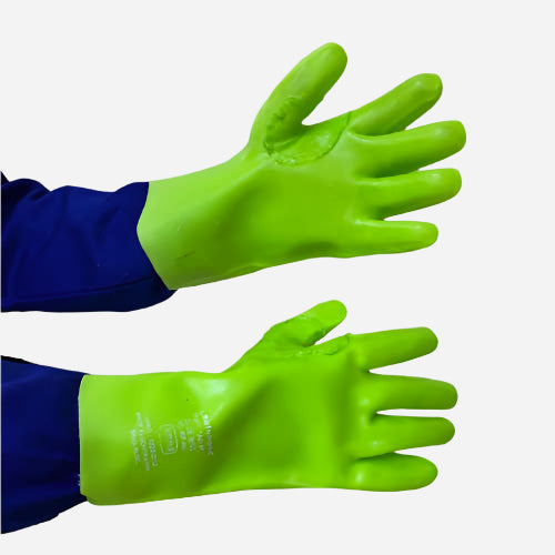 GRANGE PVC MEDIUM WEIGHT REINFORCED GLOVE - GREEN 27CM