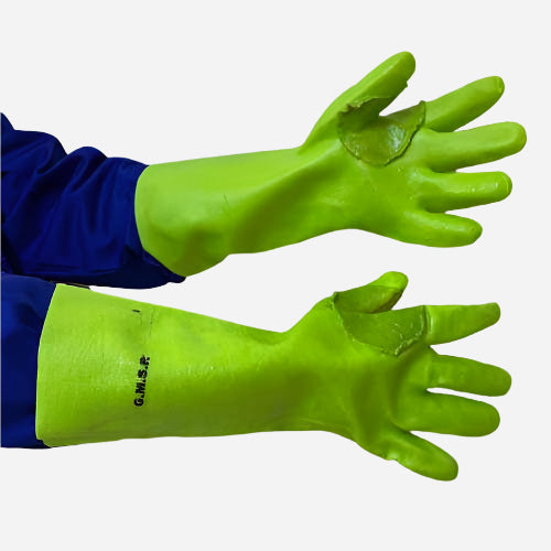 GRANGE PVC MEDIUM WEIGHT REINFORCED GLOVE - GREEN 38CM