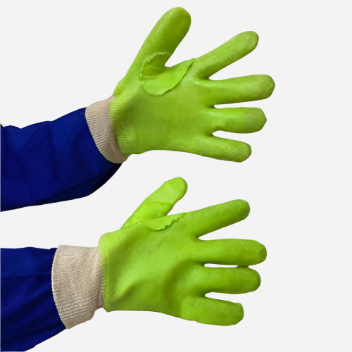 GRANGE PVC MEDIUM WEIGHT REINFORCED GLOVE - GREEN KNITWRIST