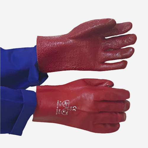 GRANGE PVC HEAVYWEIGHT TERRY-PALM GLOVE - RED 27CM