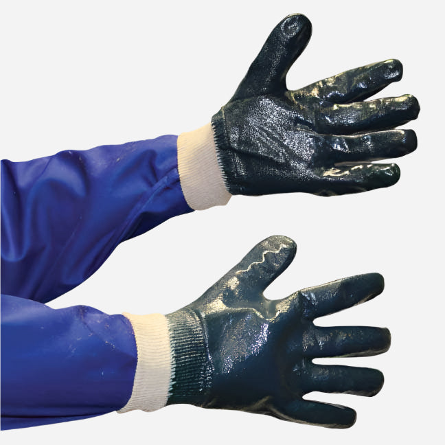 GRANGE NITRILE CHEMICAL GLOVE - BLUE KNITWRIST