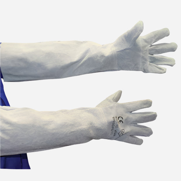 GRANGE CHROME LEATHER GLOVE - SHOULDER LENGTH