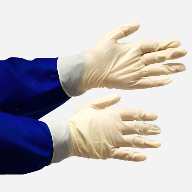 GRANGE DISPOSABLE LATEX EXAMINATION GLOVE - WHITE NON-POWDERED
