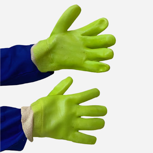 GRANGE PVC MEDIUM WEIGHT GLOVE - GREEN KNITWRIST
