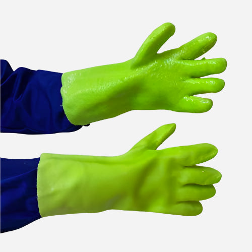 GRANGE PVC HEAVYWEIGHT TERRY-PALM GLOVE - GREEN 38CM