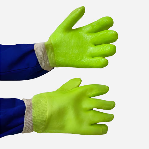 GRANGE PVC HEAVYWEIGHT TERRY-PALM GLOVE - GREEN KNITWRIST