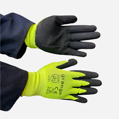 GRANGE HI-VIS BLACK PU NITRILE GLOVE