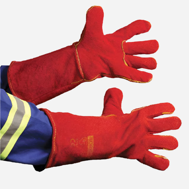 GRANGE RED HEAT LEATHER GLOVE - ELBOW LENGTH