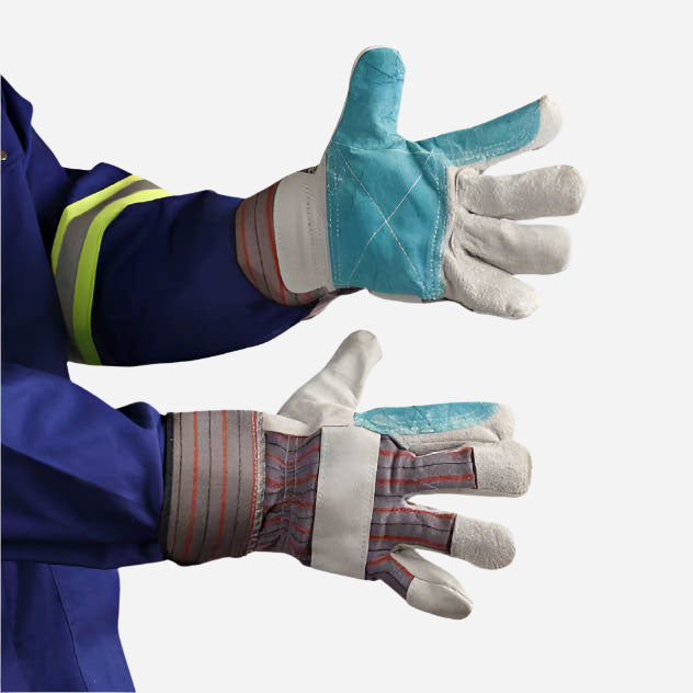 GRANGE SUPERIOR CANDY-STRIPE CHROME LEATHER GLOVE - WRIST LENGTH