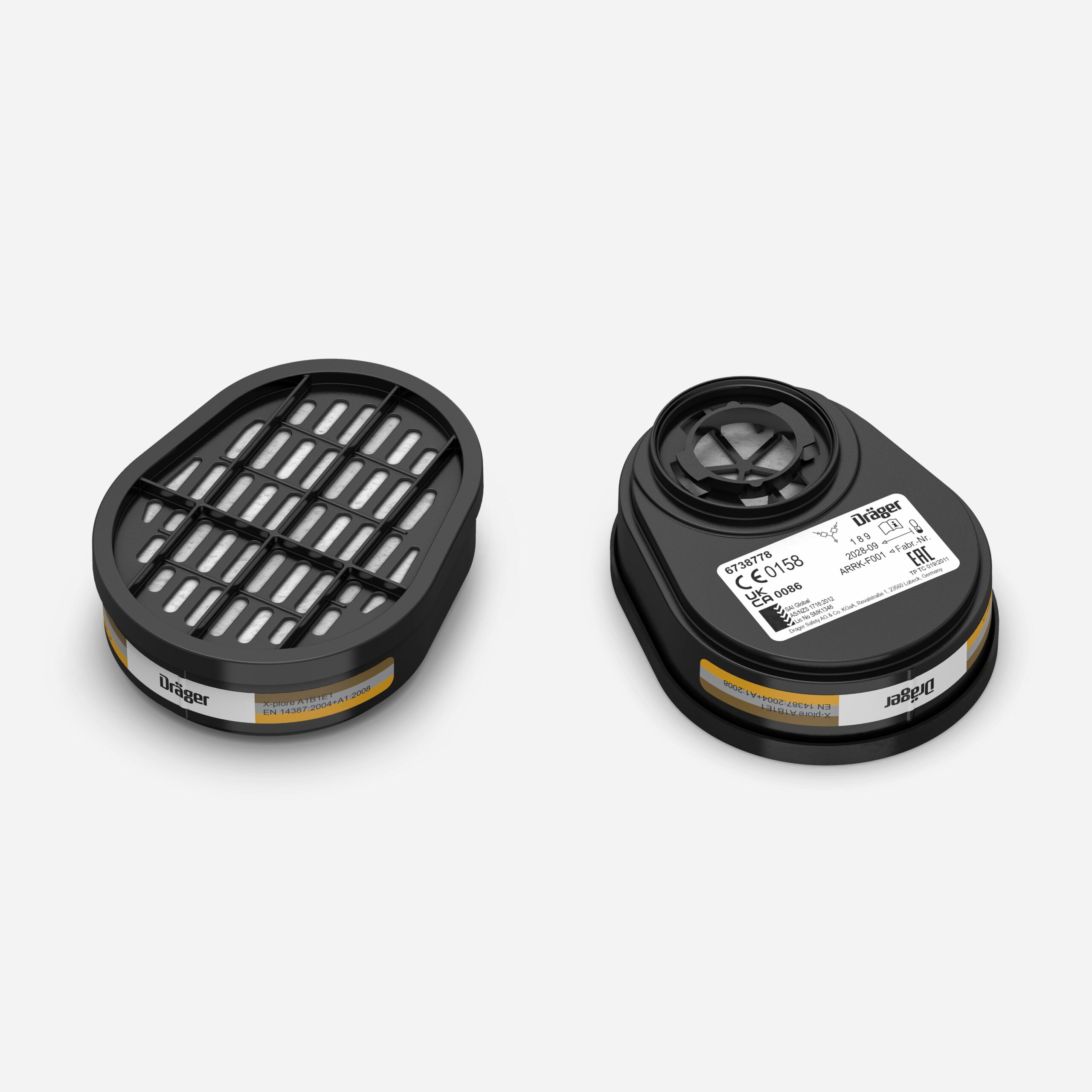 DRÄGER X-PLORE BAYONET GAS FILTER - A1B1E1K1